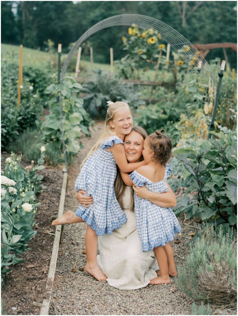 Lancaster County PA family photographer captures authentic moments in backyard garden
