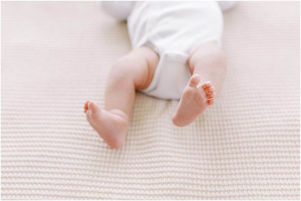 Baby feet at summer indoor newborn session