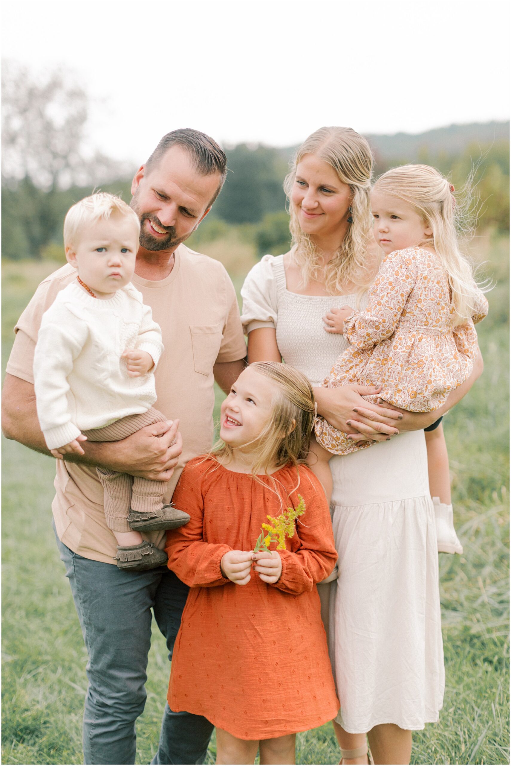 Family together at a Lancaster Fall Family Session with Angelique Jasmin Photography
