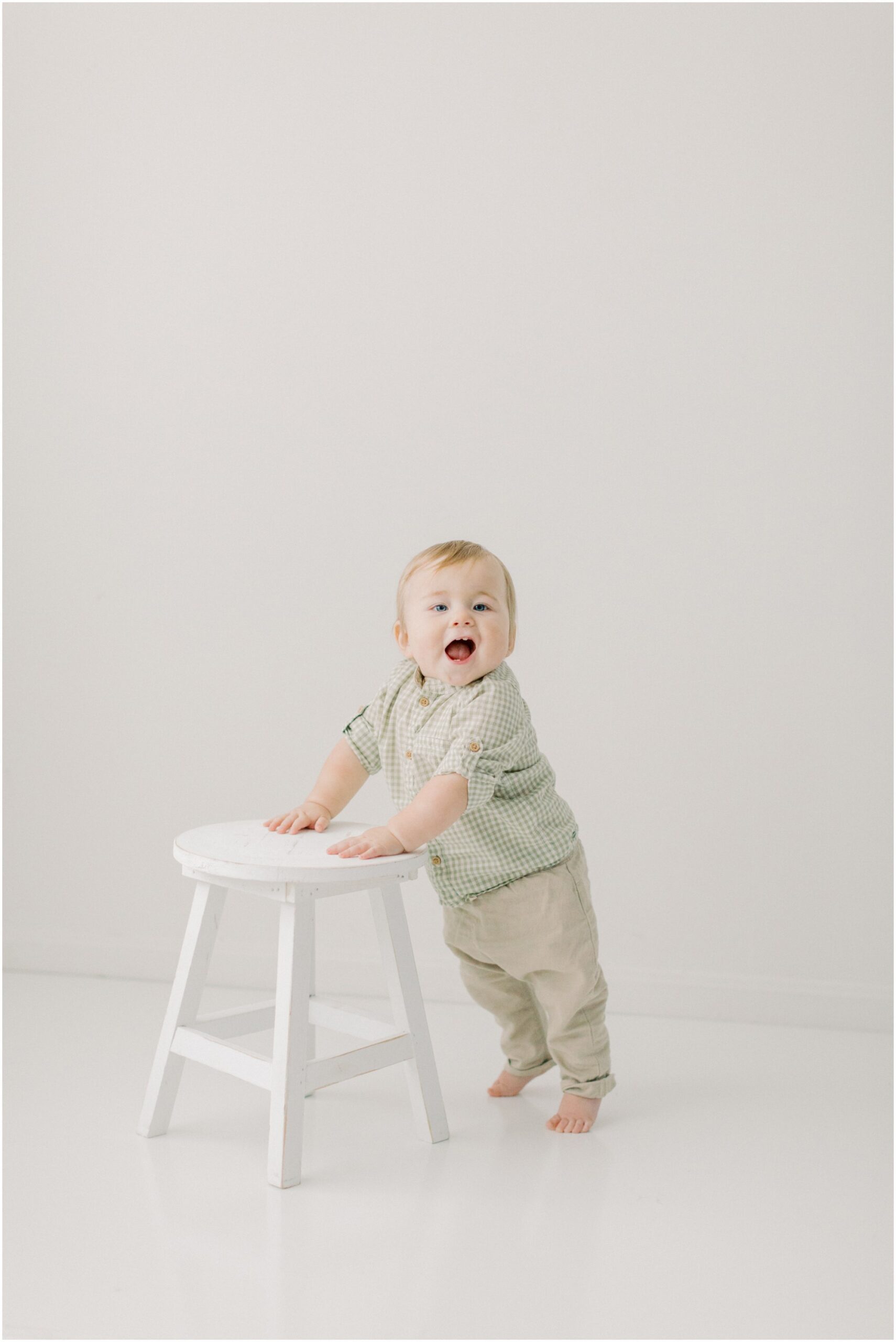 Toddler boy at First Birthday Session with Angelique Jasmin Photography